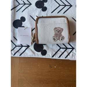 VIRAL Primark Cute Teddy Bear Wallet Coin Money Purse. Brown Cream Zip Up. BNWT